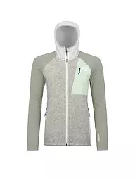 ORTOVOX | Chaqueta polar con capucha de punto clásico para mujer | Gris claro