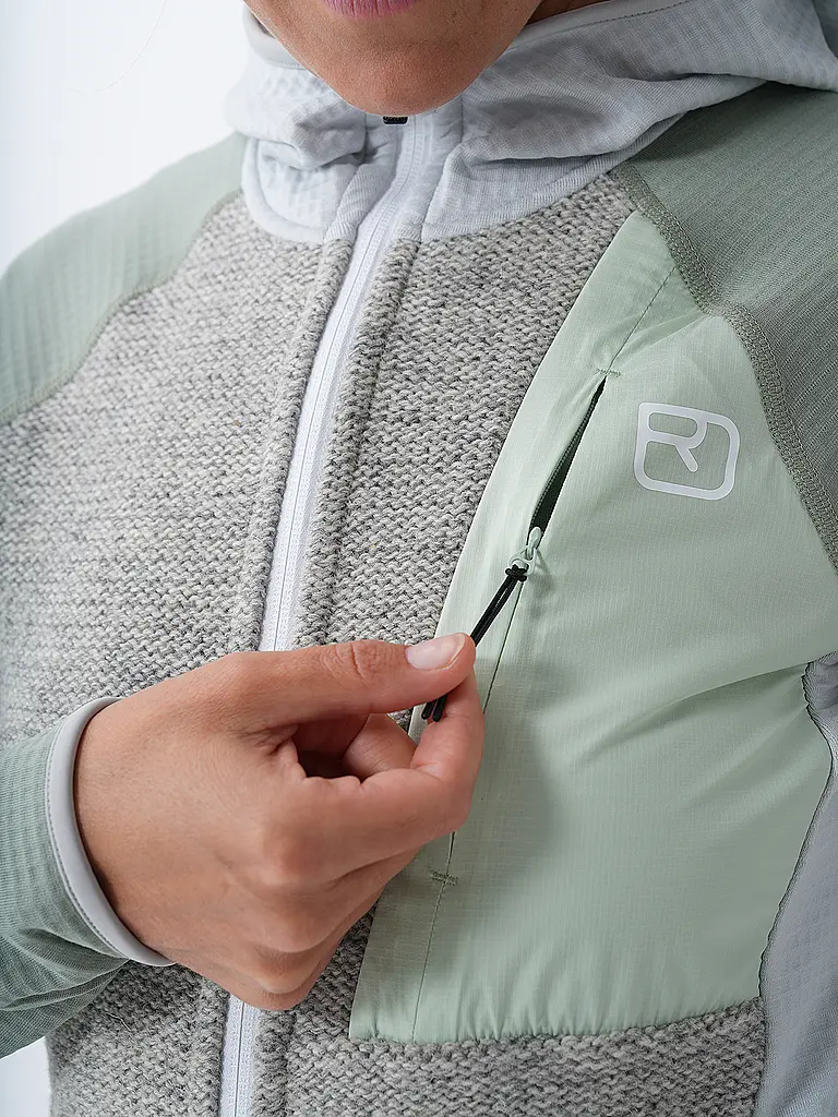 ORTOVOX | Chaqueta polar con capucha de punto clásico para mujer |