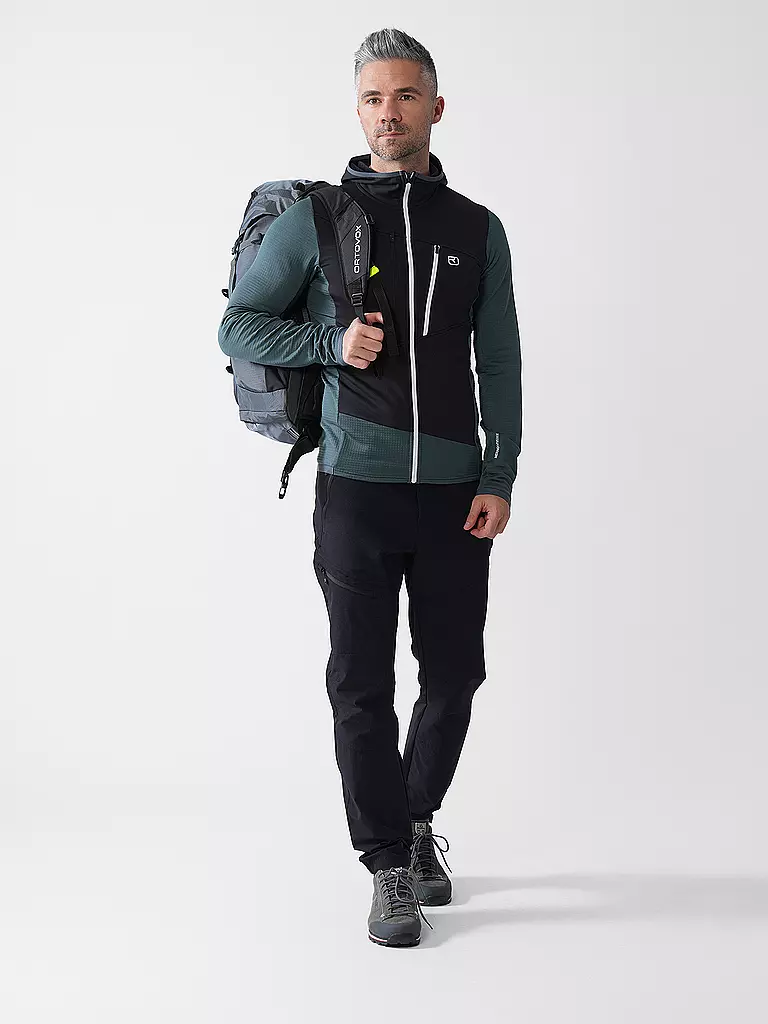 ORTOVOX | Chaqueta polar con capucha Grid para hombre | Petróleo