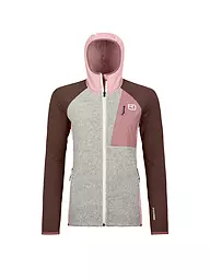 ORTOVOX | Chaqueta polar con capucha de punto clásico para mujer | Rosa