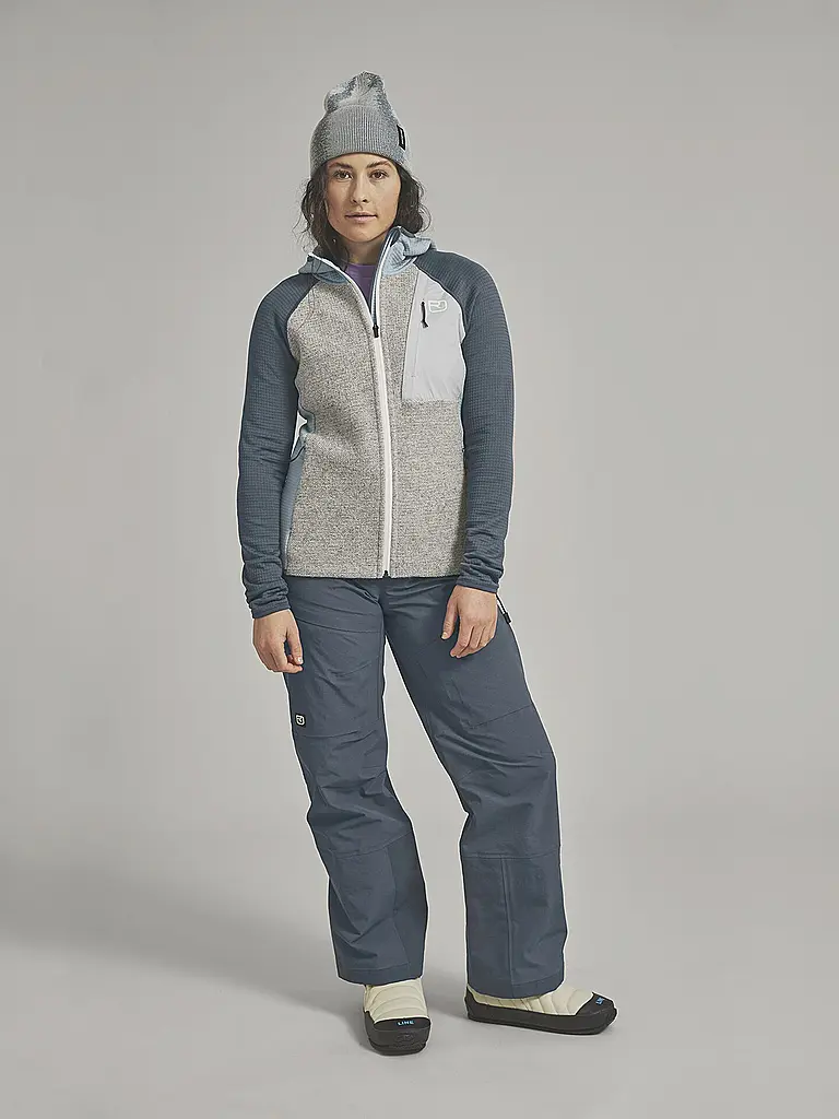 ORTOVOX | Chaqueta polar de mujer Classic Knit con capucha | Petróleo