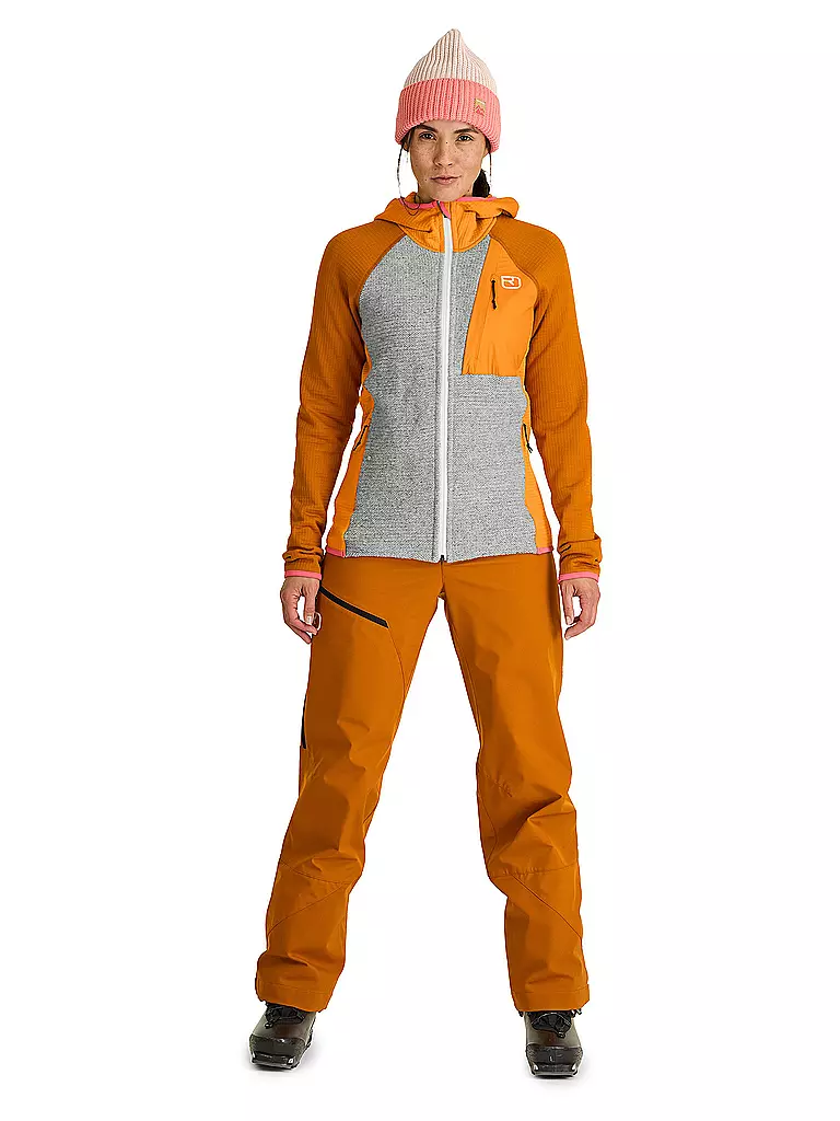 ORTOVOX | Chaqueta polar de mujer Classic Knit Hoodie | Naranja