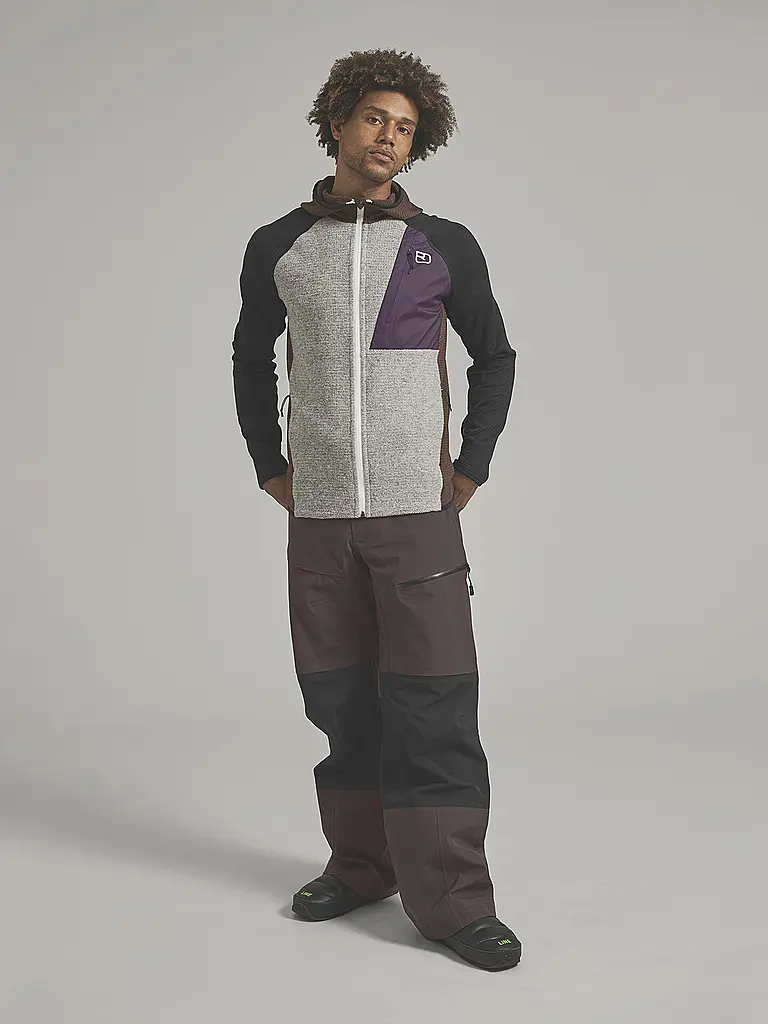 ORTOVOX | Chaqueta polar de punto clásica para hombre | Marrón