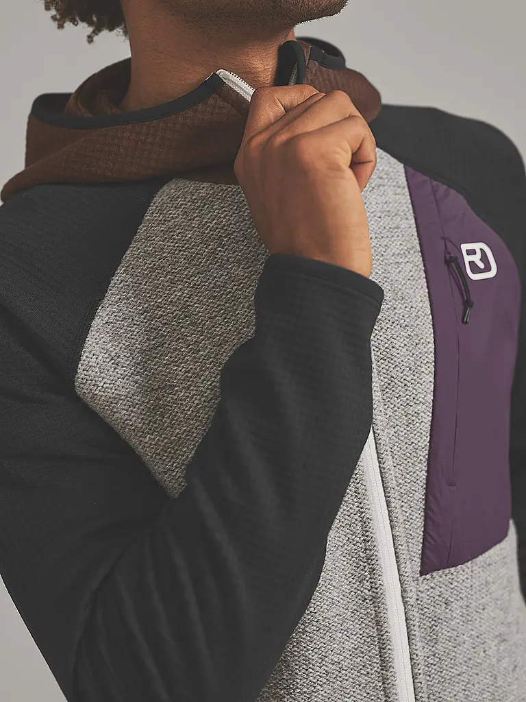 ORTOVOX | Chaqueta polar de punto clásica para hombre | Marrón