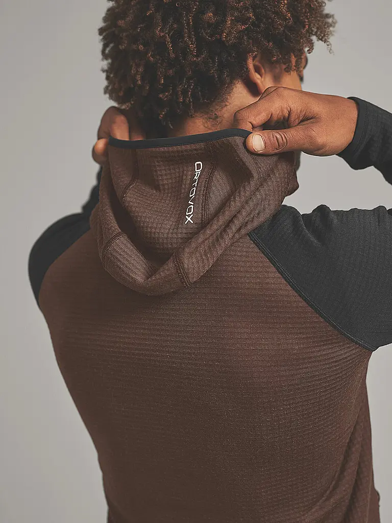 ORTOVOX | Chaqueta polar de punto clásica para hombre | Marrón