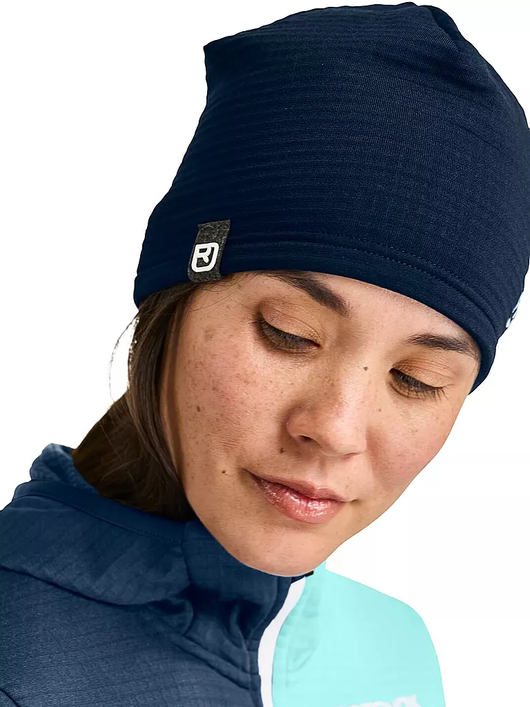 ORTOVOX | Gorro Fleece Grid | Azul oscuro