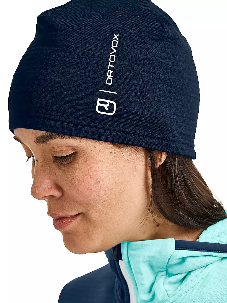 ORTOVOX | Gorro Fleece Grid | Azul oscuro