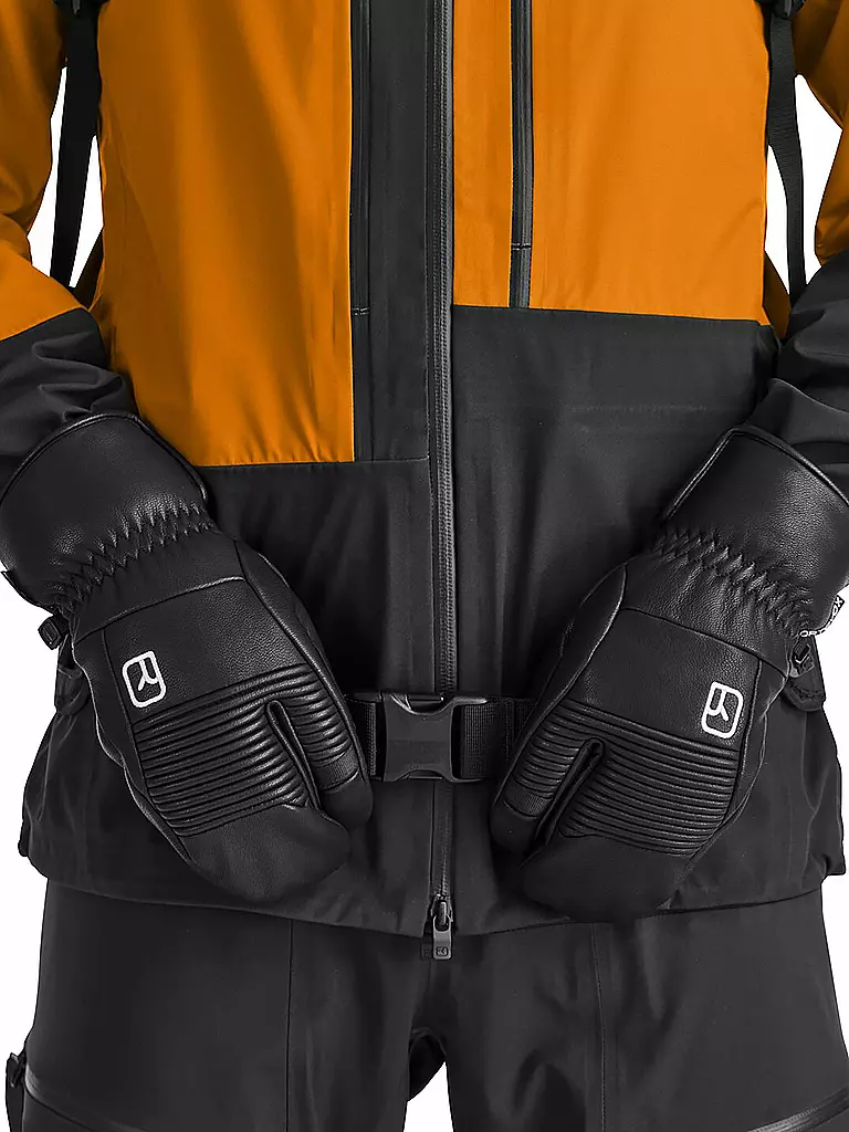 ORTOVOX | Guantes de hombre Full Leather 3 Finger | Negro