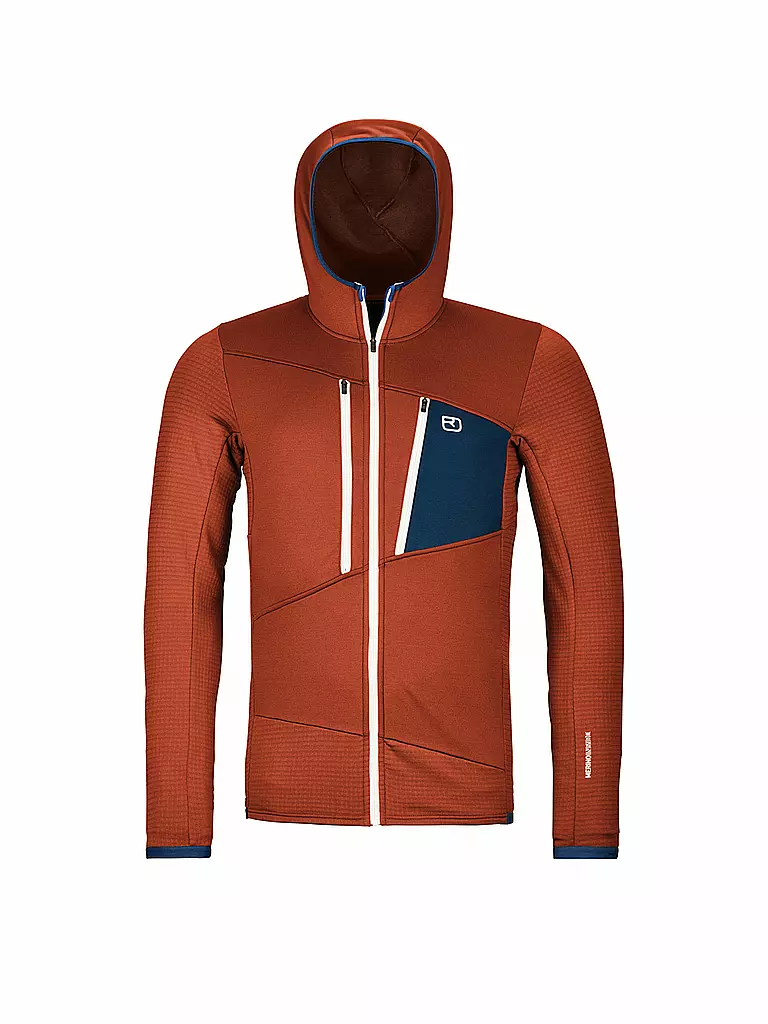 ORTOVOX | Herren Fleecejacke Grid Hoodie | Cobre