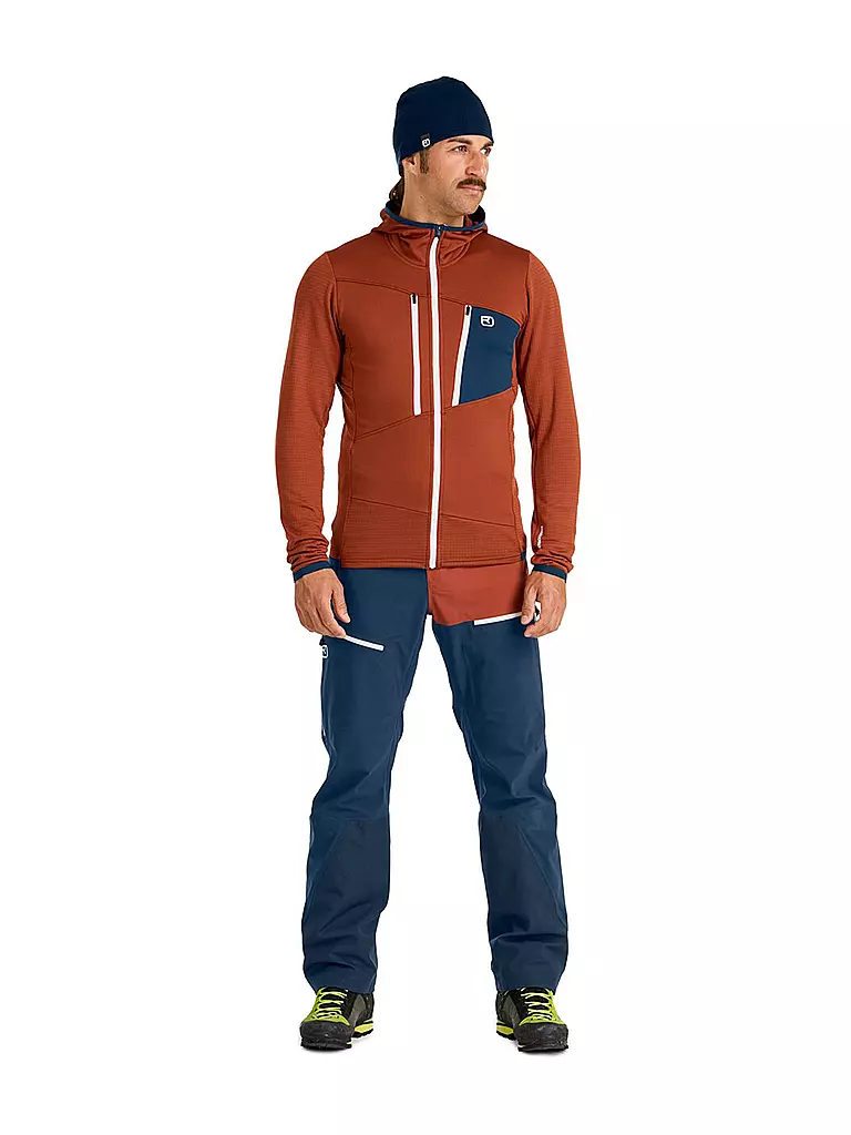 ORTOVOX | Herren Fleecejacke Grid Hoodie | Cobre