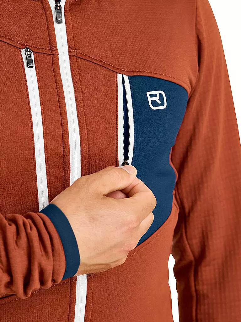 ORTOVOX | Herren Fleecejacke Grid Hoodie | Cobre