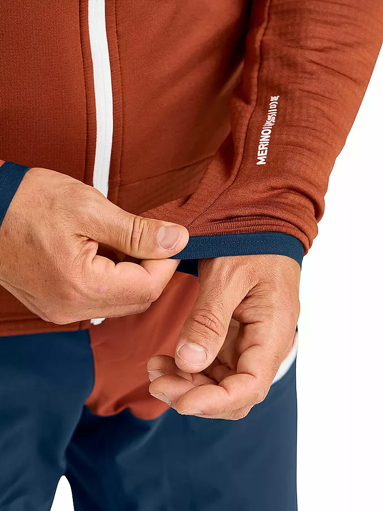 ORTOVOX | Herren Fleecejacke Grid Hoodie | Cobre