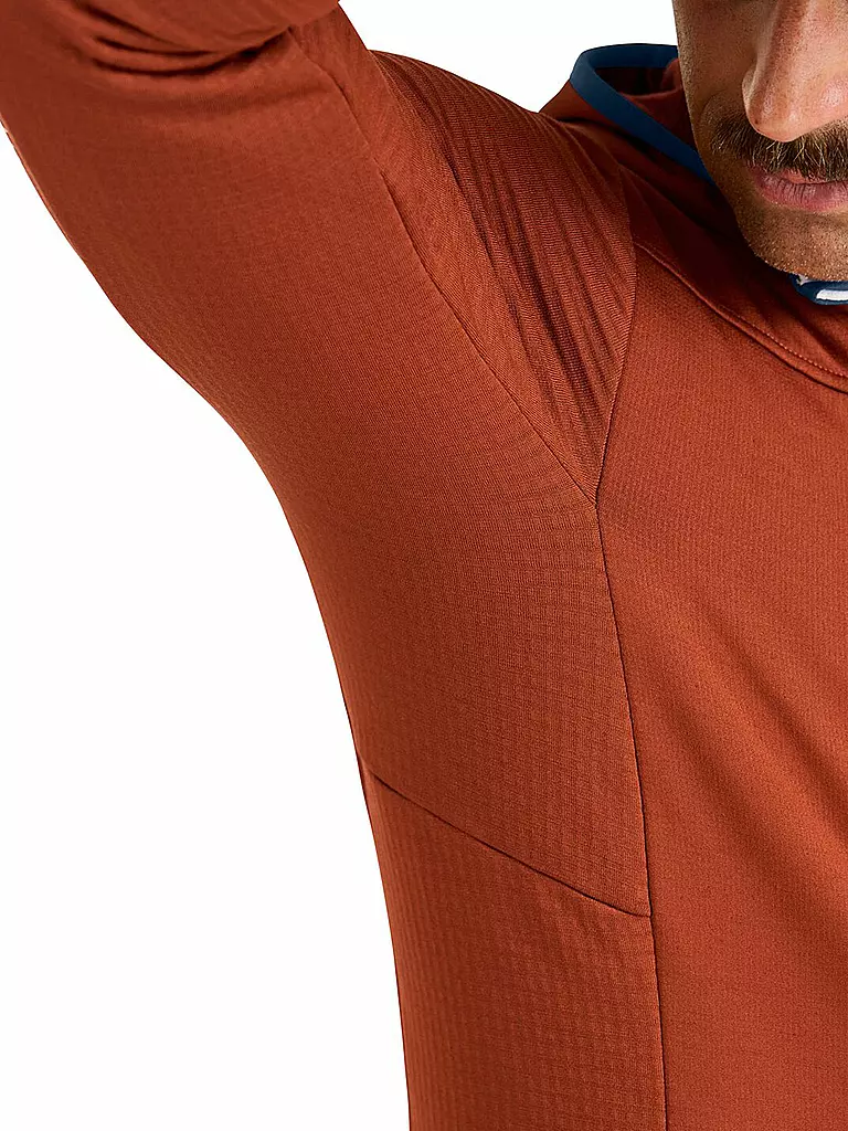 ORTOVOX | Herren Fleecejacke Grid Hoodie | Cobre