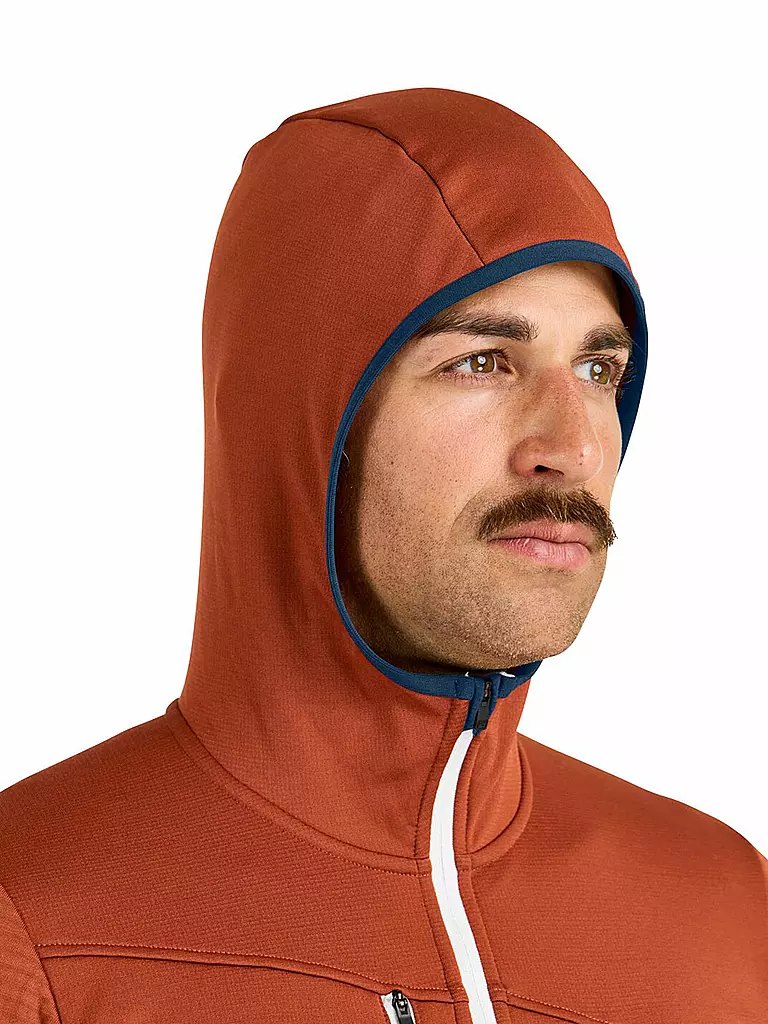 ORTOVOX | Herren Fleecejacke Grid Hoodie | Cobre
