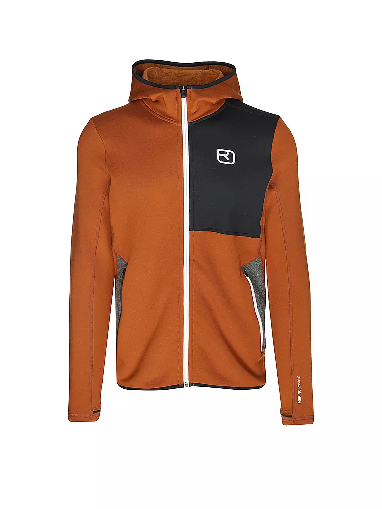 ORTOVOX | Herren Fleecejacke Hoodie | Marrón