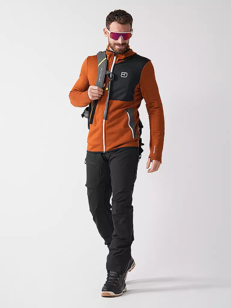 ORTOVOX | Herren Fleecejacke Hoodie | Marrón