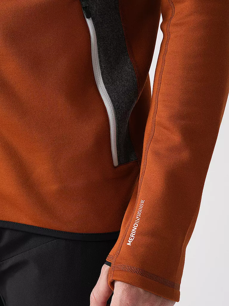 ORTOVOX | Herren Fleecejacke Hoodie | Marrón