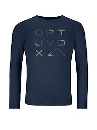 ORTOVOX | Herren Funktionsshirt 185 Merino Brand Outline | Azul oscuro