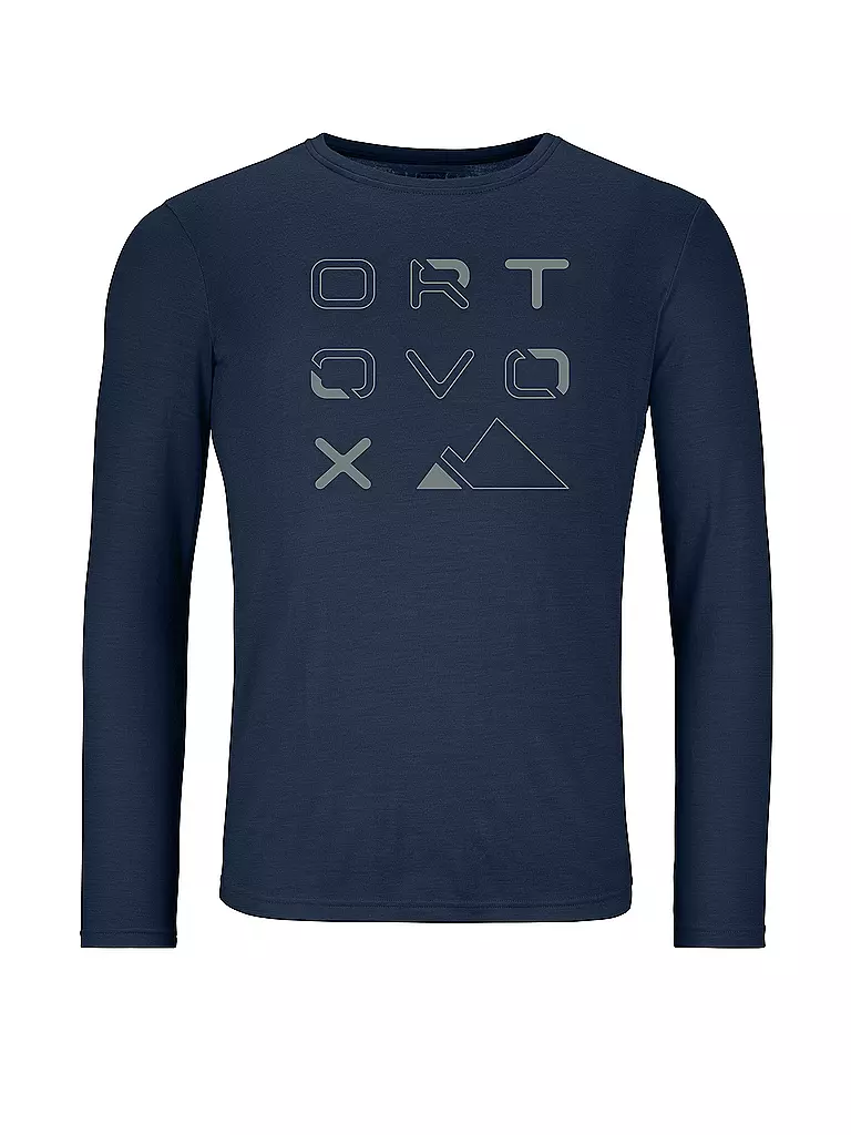 ORTOVOX | Herren Funktionsshirt 185 Merino Brand Outline | Azul oscuro