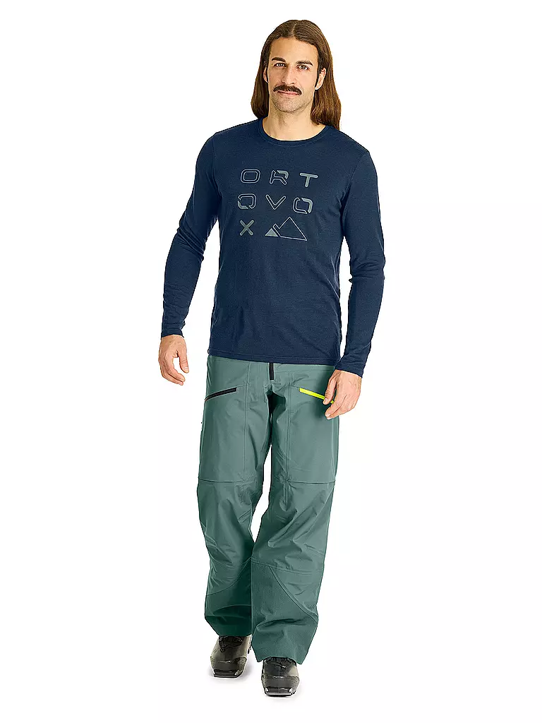 ORTOVOX | Herren Funktionsshirt 185 Merino Brand Outline | Azul oscuro