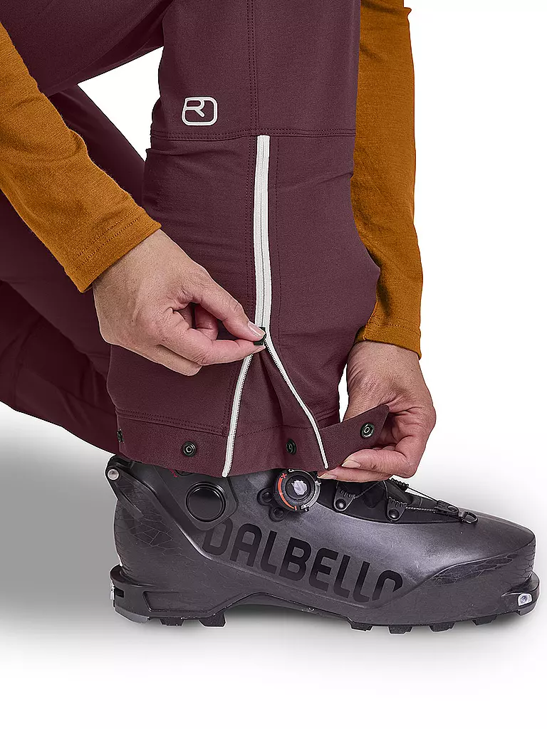 ORTOVOX | Pantalón de esquí de travesía Cevedale para mujer | Rojo oscuro