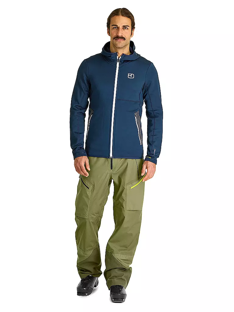 ORTOVOX | Sudadera con capucha y forro polar para hombre | Azul oscuro