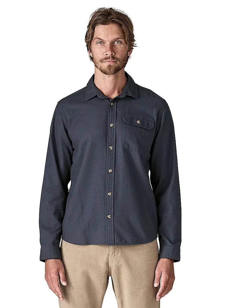 PATAGONIA | Camisa de hombre Cotton in Conversion Lightweight Fjord Flannel | Azul oscuro