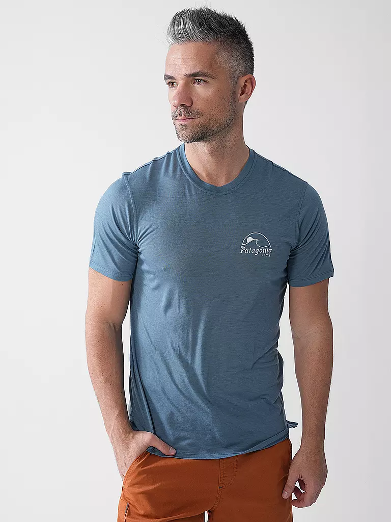 PATAGONIA | Camiseta funcional para hombre Capilene® Cool Merino Graphic | Azul oscuro