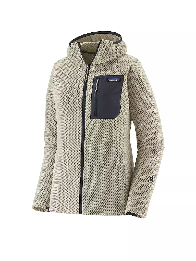 PATAGONIA | Chaqueta polar para mujer R1® Air con cremallera completa y capucha | Beige