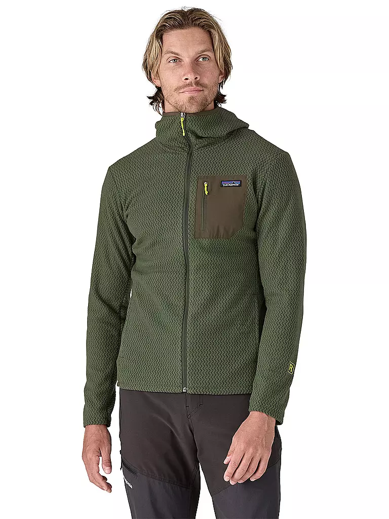 PATAGONIA | Herren Fleecejacke R1® Air Full-Zip Hoodie | Verde oscuro