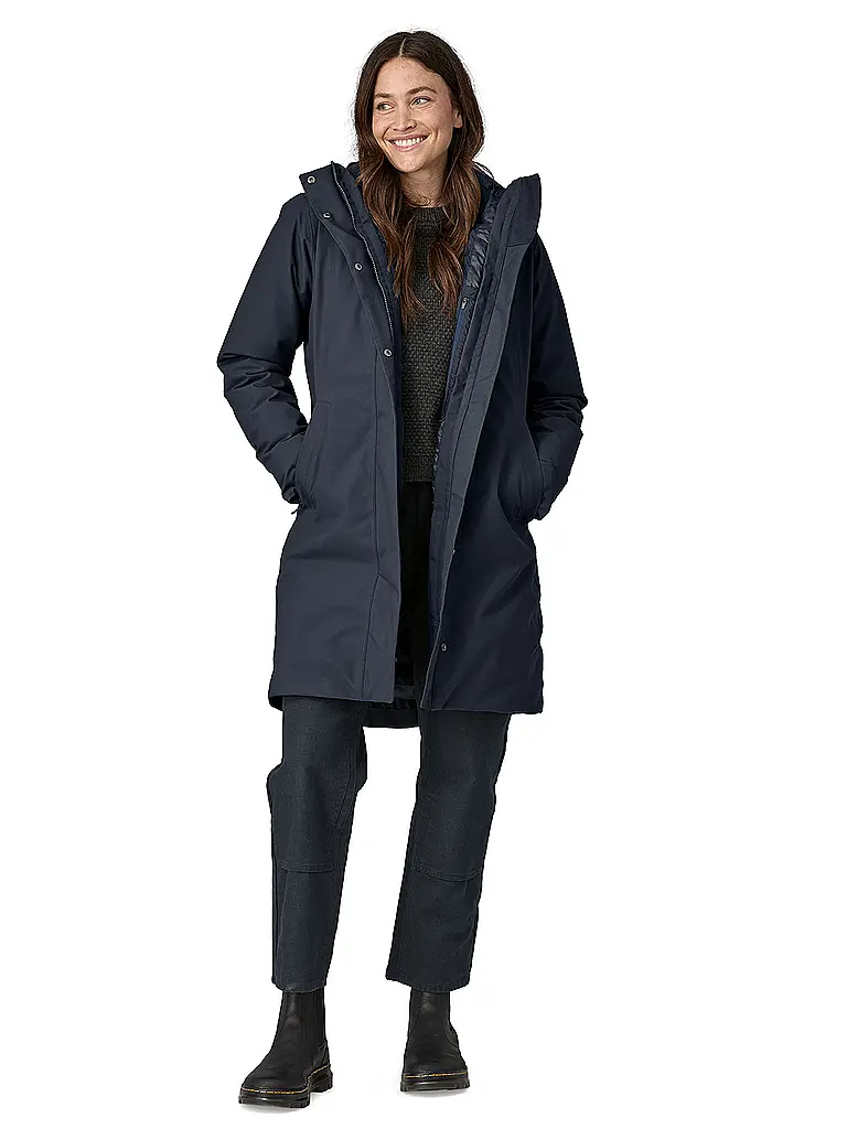 PATAGONIA | Parka de invierno para mujer Tres 3-en-1 con capucha de plumón | Azul oscuro