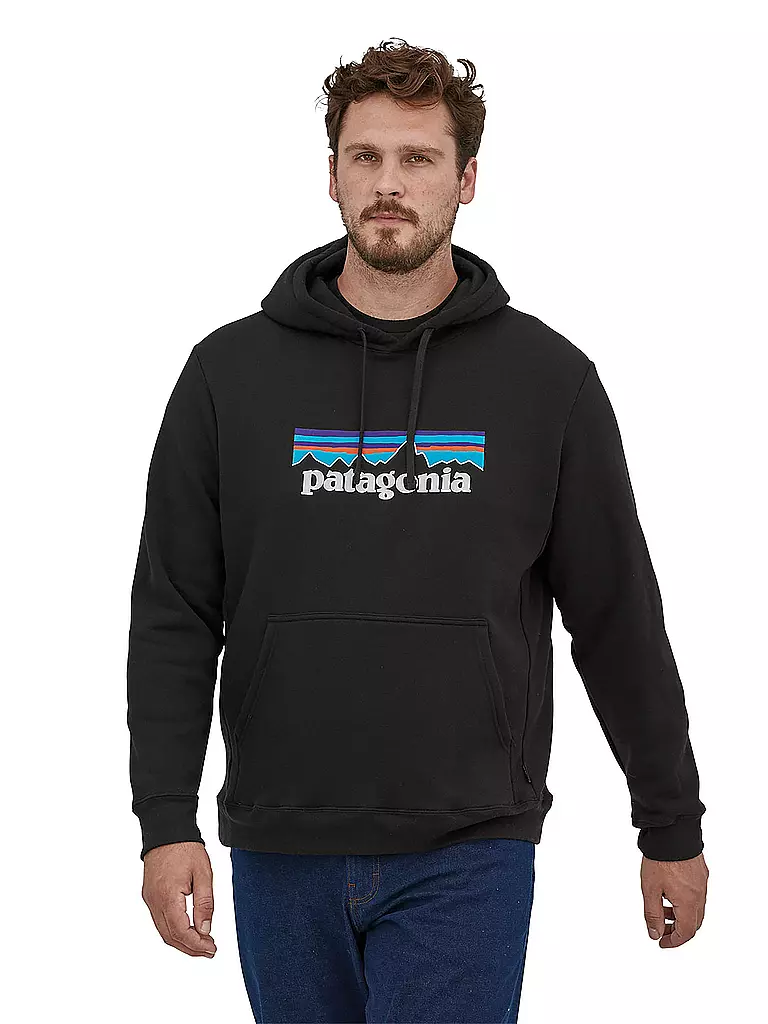 PATAGONIA | Sudadera con capucha para hombre P-6 Logo Uprisal | Negro