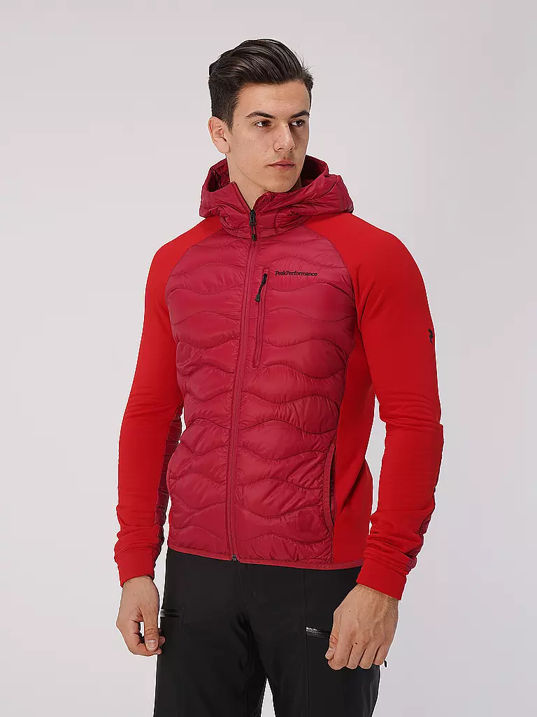 PEAK PERFORMANCE | Herren Freizeitjacke Helium Down Hybrid Hoodie | Rojo
