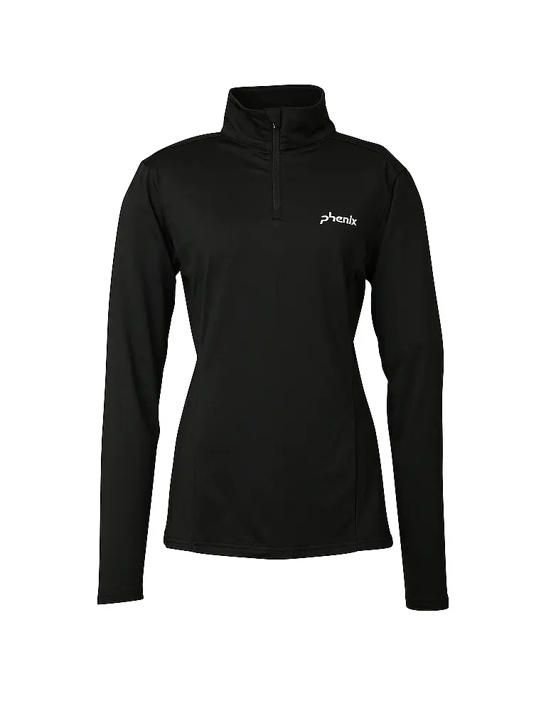 PHENIX | Camiseta interior con cremallera para mujer Basic Set In Sleeve 1/2 | Negro