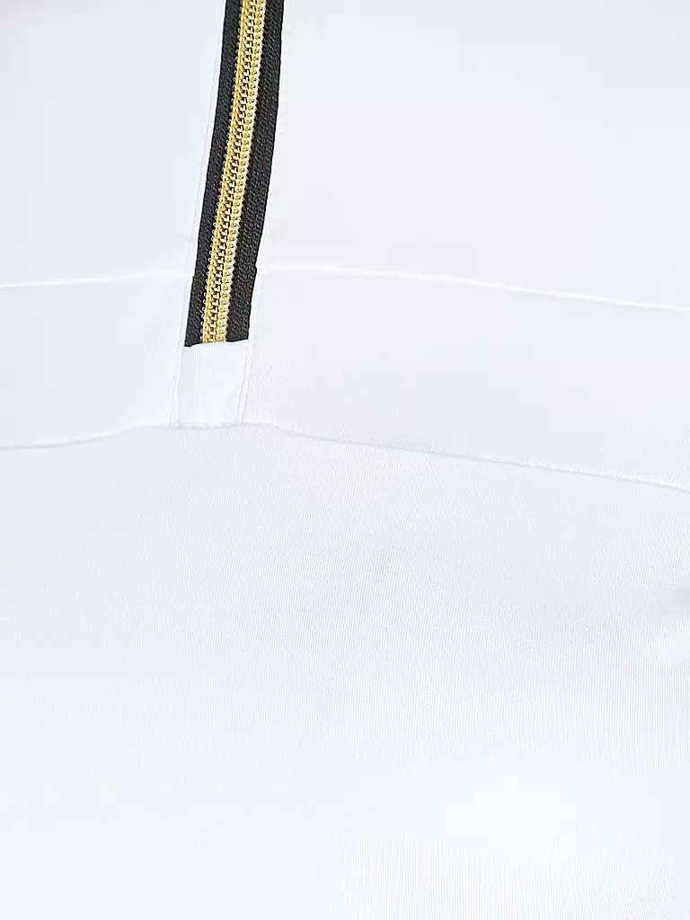 PHENIX | Camiseta interior con cremallera y detalles dorados para mujer | Blanco