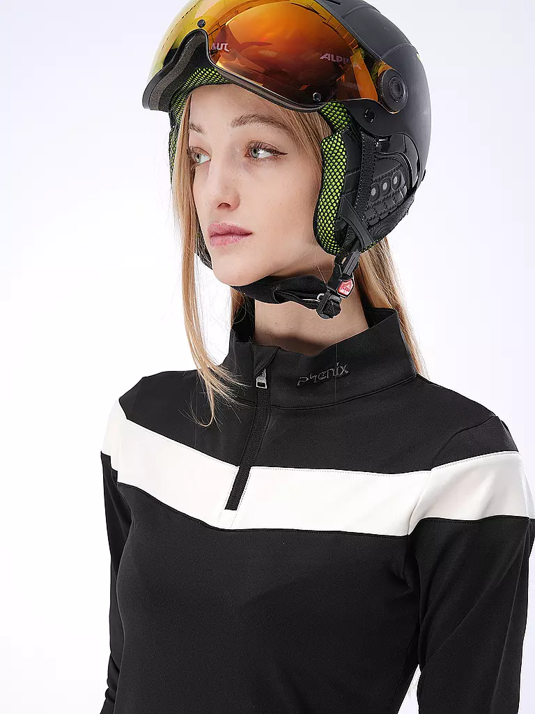 PHENIX | Damen Unterzieh Zipshirt Space Hunter | Negro