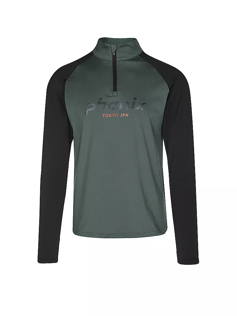PHENIX | Herren Unterzieh Zipshirt  PH Logo Inner | Verde oscuro