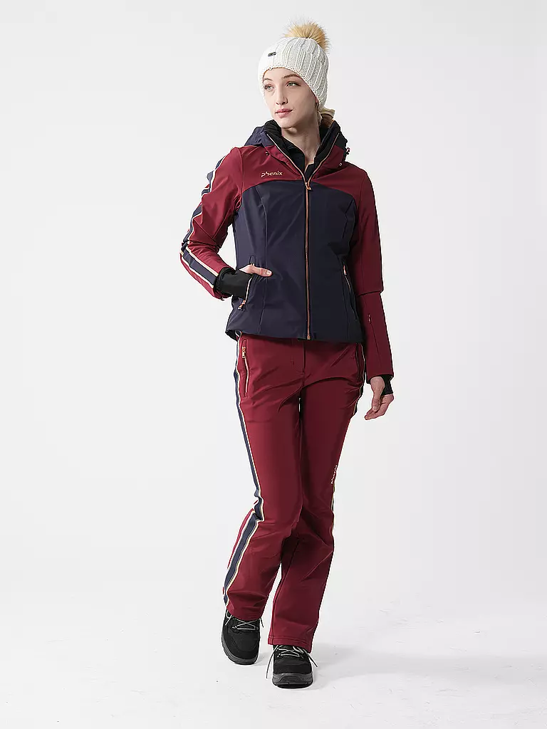 PHENIX | Pantalones de esquí para mujer | Rojo oscuro