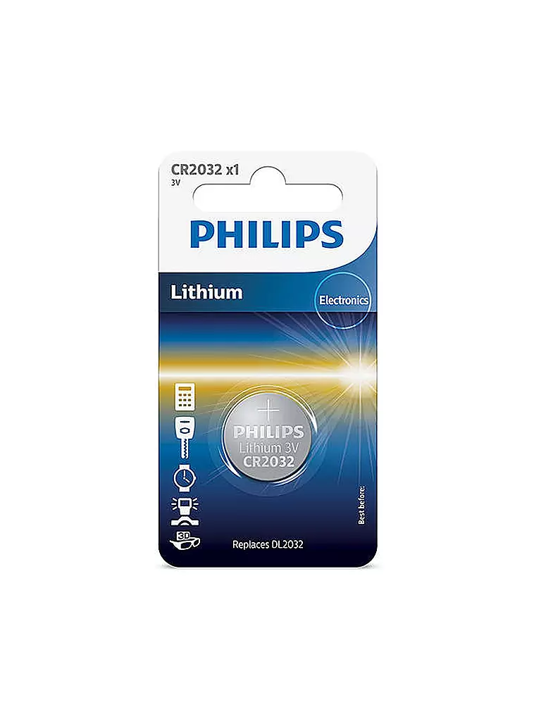 PHILIPS | Batería CR2032 3V | Plata
