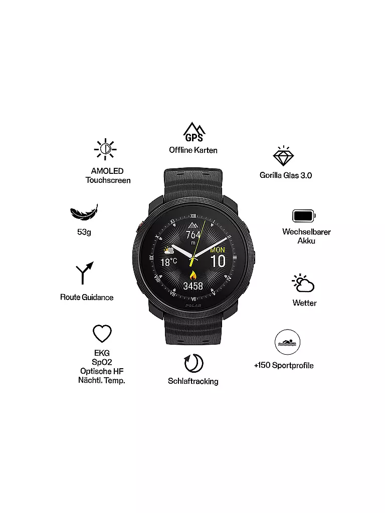 POLAR | Fitness-Smartwatch Vantage M3 | Negro