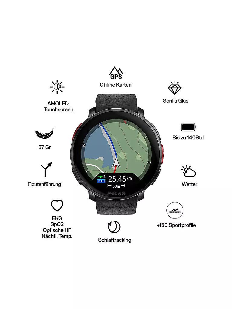 POLAR | Reloj multideporte con GPS Vantage V3 S-L | Negro