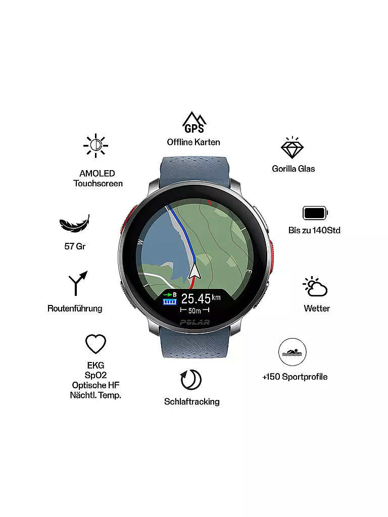 POLAR | Reloj multideporte GPS Vantage V3 S-L | Azul