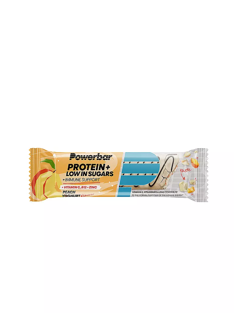POWER BAR | Barrita Protein+ Baja en Azúcares con Apoyo Inmunológico Sabor Yogur de Melocotón | Multicolor
