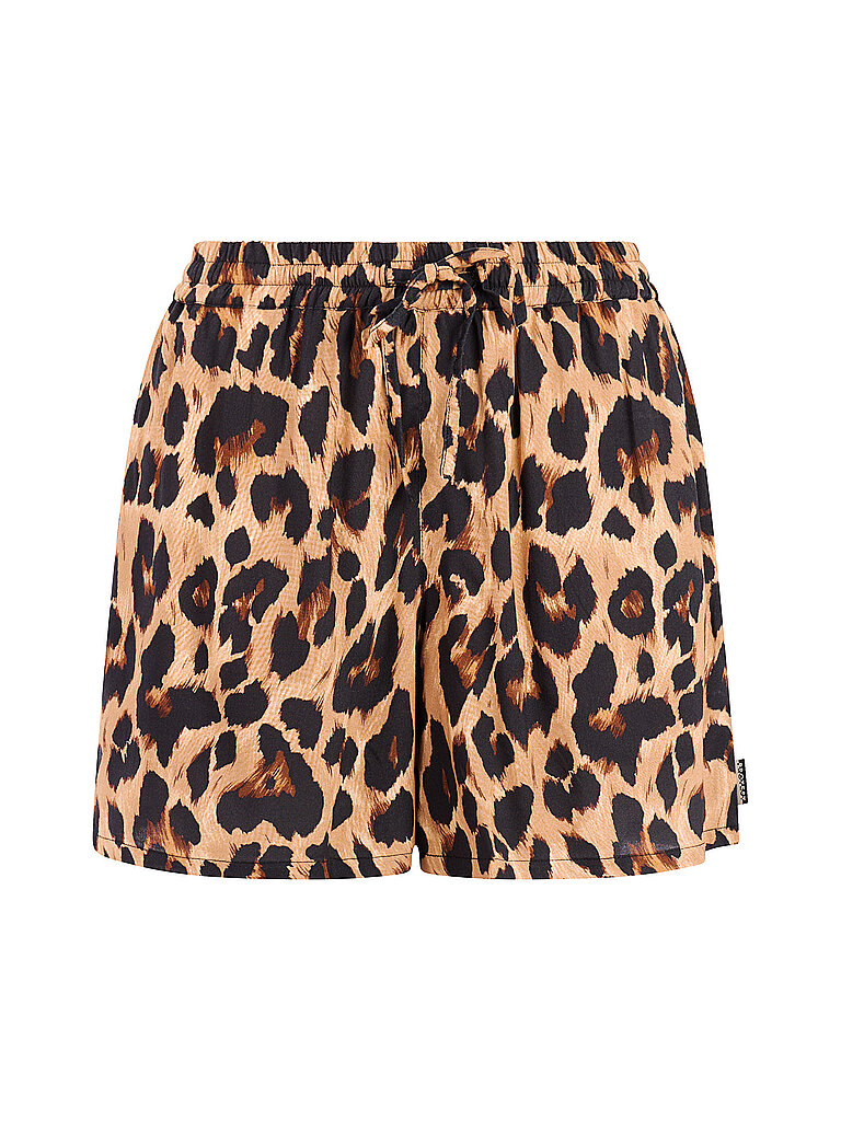 Pantalones cortos de playa PRTFact Leopard para mujer camel L