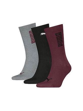 PUMA | Calcetines casual para hombre RIB Logo Crew, paquete de 3