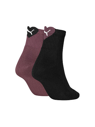 PUMA | Calcetines casuales para mujer Heart Logo Short Crew, paquete de 2