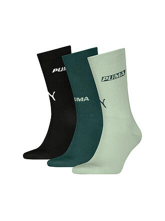 PUMA | Calcetines de ocio para hombre Logo Stacking Crew, paquete de 3