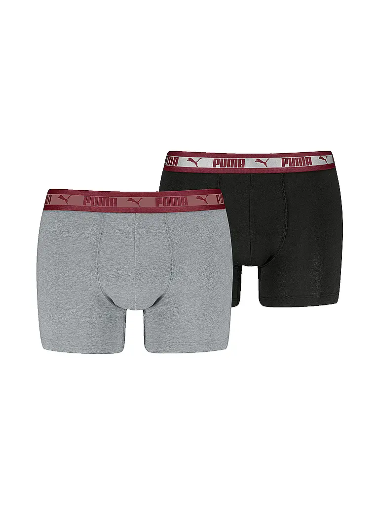PUMA | Bóxer para hombre Chromatic Waistband, paquete de 2 | Rojo oscuro