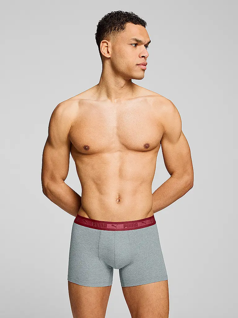 PUMA | Bóxer para hombre Chromatic Waistband, paquete de 2 | Rojo oscuro
