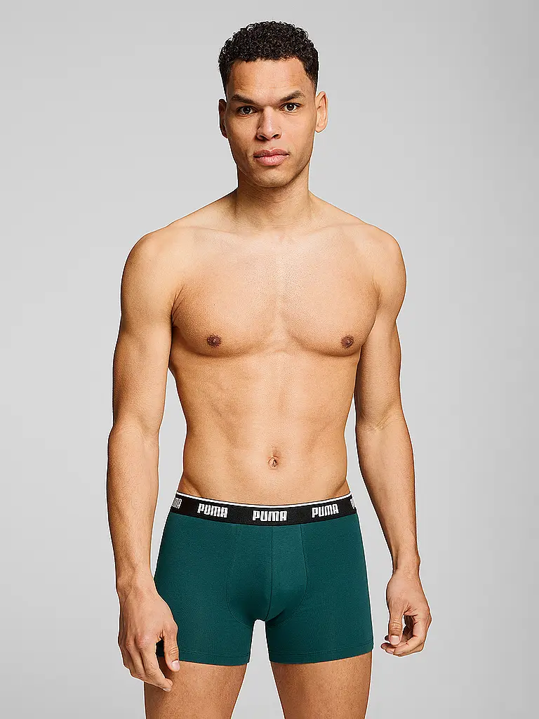 PUMA | Bóxers para hombre, paquete de 3 | Verde oscuro